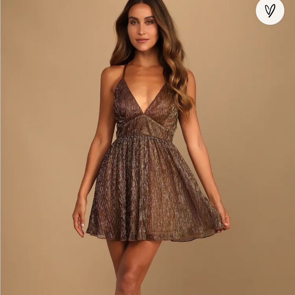 Lulus bronze shimmer dress